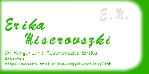 erika miserovszki business card